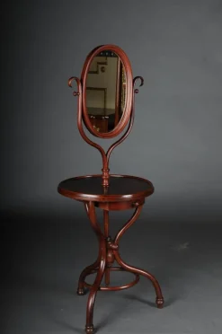 Pamono Dressing Table with Standing Mirror in Beech from Thonet, 1900s Best
