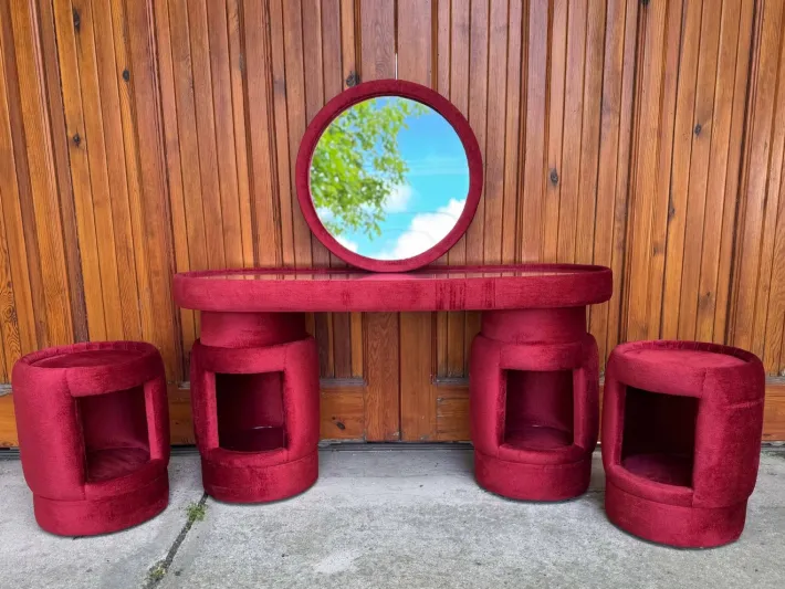 Pamono Dressing Tables by Kecskeméti Bútorertékesítő Vállalat, 1975, Set of 4 Outlet