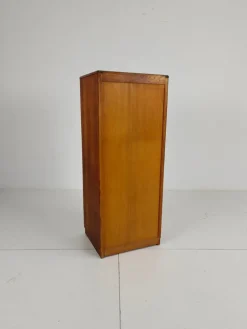 Pamono Dutch Oak Archive Cabinet with Tambour Door, 1940s