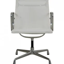 Pamono EA-108 Chair in White Mesh with Aluminium Base by Charles Eames for Vitra Hot
