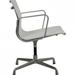 Pamono EA-108 Chair in White Mesh with Aluminium Base by Charles Eames for Vitra Hot