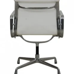 Pamono EA-108 Chair in White Mesh with Aluminium Base by Charles Eames for Vitra Hot