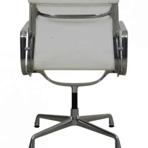 Pamono EA-108 Chair in White Mesh with Aluminium Base by Charles Eames for Vitra Hot