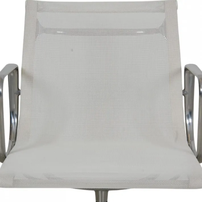 Pamono EA-108 Chair in White Mesh with Aluminium Base by Charles Eames for Vitra Hot