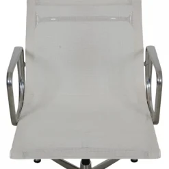 Pamono EA-108 Chair in White Mesh with Aluminium Base by Charles Eames for Vitra Hot