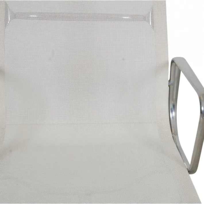 Pamono EA-108 Chair in White Mesh with Aluminium Base by Charles Eames for Vitra Hot