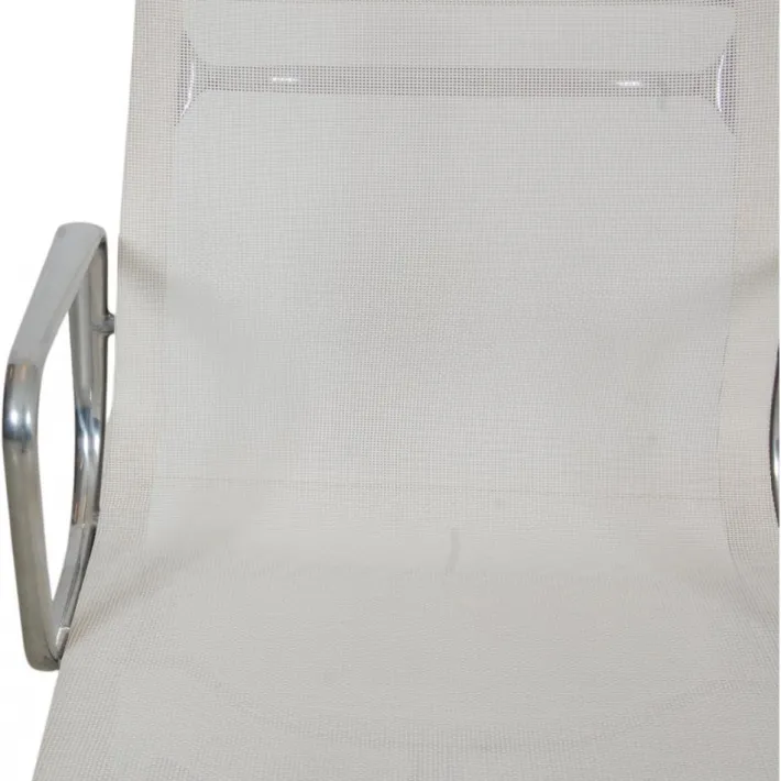Pamono EA-108 Chair in White Mesh with Aluminium Base by Charles Eames for Vitra Hot