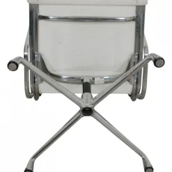 Pamono EA-108 Chair in White Mesh with Aluminium Base by Charles Eames for Vitra Hot