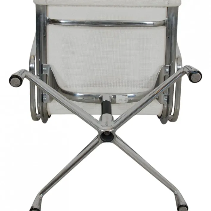 Pamono EA-108 Chair in White Mesh with Aluminium Base by Charles Eames for Vitra Hot