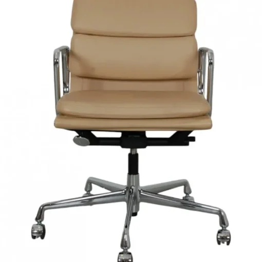 Pamono EA-217 Office Chair in Beige Leather from Charles Eames New