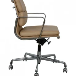 Pamono EA-217 Office Chair in Beige Leather from Charles Eames New