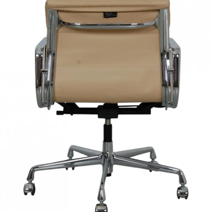 Pamono EA-217 Office Chair in Beige Leather from Charles Eames New
