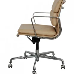 Pamono EA-217 Office Chair in Beige Leather from Charles Eames New