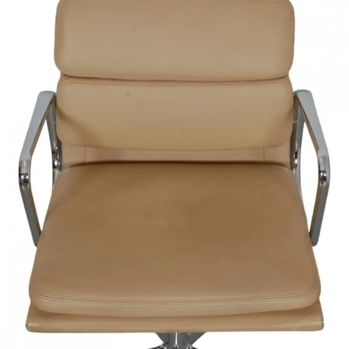 Pamono EA-217 Office Chair in Beige Leather from Charles Eames New