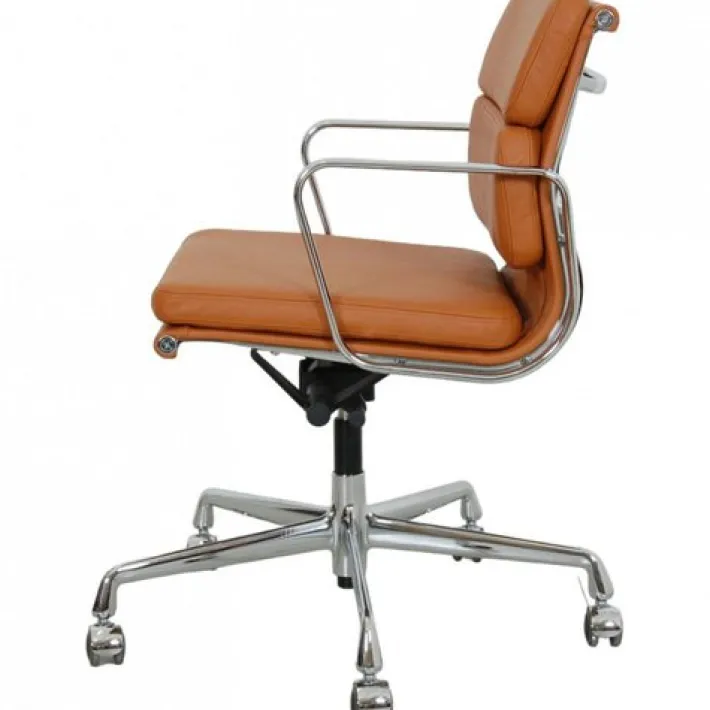 Pamono EA-217 Office Chair in Cognac Bizon Leather by Charles Eames, 2000s Best