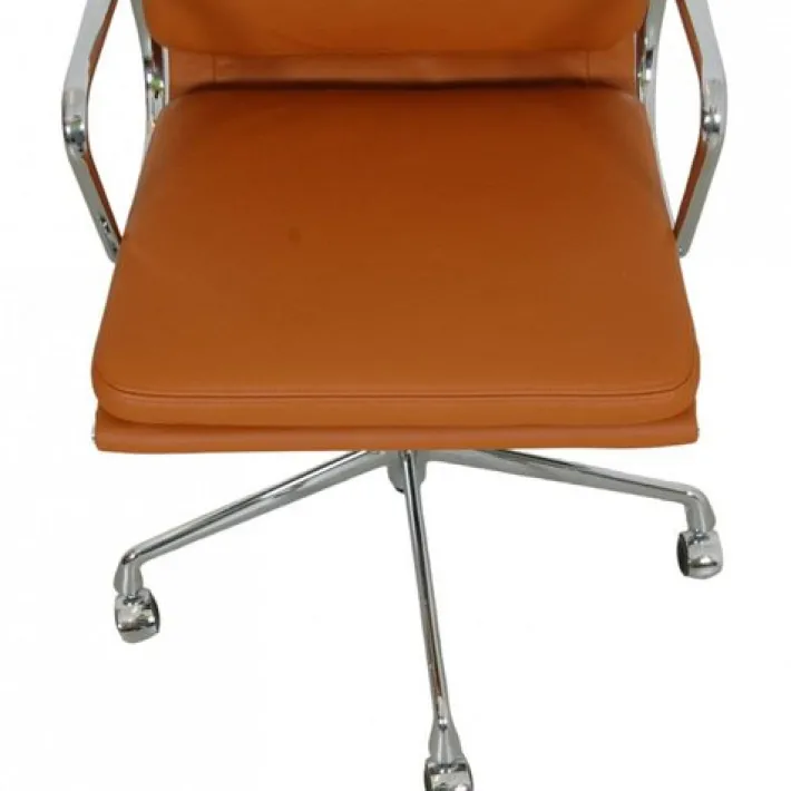 Pamono EA-217 Office Chair in Cognac Bizon Leather by Charles Eames, 2000s Best