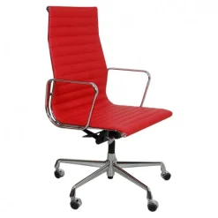 Pamono EA-119 Office Chair in Red Leather by Charles Eames for Vitra New