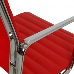 Pamono EA-119 Office Chair in Red Leather by Charles Eames for Vitra New