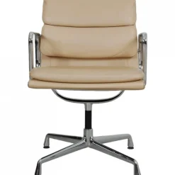 Pamono Ea-208 Softpad Chair in Beige Leather by Charles Eames, 2000s New
