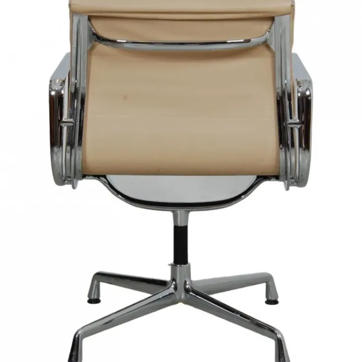 Pamono Ea-208 Softpad Chair in Beige Leather by Charles Eames, 2000s New