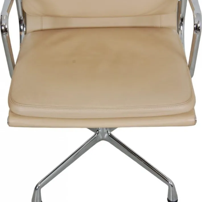 Pamono Ea-208 Softpad Chair in Beige Leather by Charles Eames, 2000s New