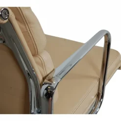 Pamono Ea-208 Softpad Chair in Beige Leather by Charles Eames, 2000s New