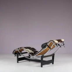 Pamono Early LC4 Chaise Longue by Le Corbusier, Pierre Jeanneret, and Charlotte Perriand, France, 1930s New