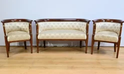 Pamono Early 20th Century Empire Stained Beech Living Room Set from J&J Kohn, 1890s, Set of 3 Outlet