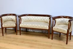 Pamono Early 20th Century Empire Stained Beech Living Room Set from J&J Kohn, 1890s, Set of 3 Outlet