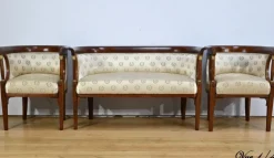 Pamono Early 20th Century Empire Stained Beech Living Room Set from J&J Kohn, 1890s, Set of 3 Outlet