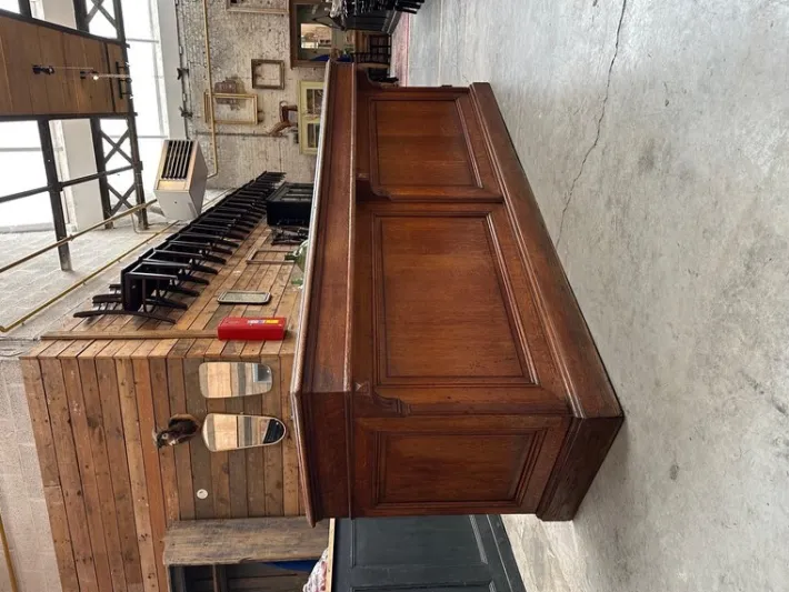 Pamono Early 20th Century Solid Oak Counter Outlet