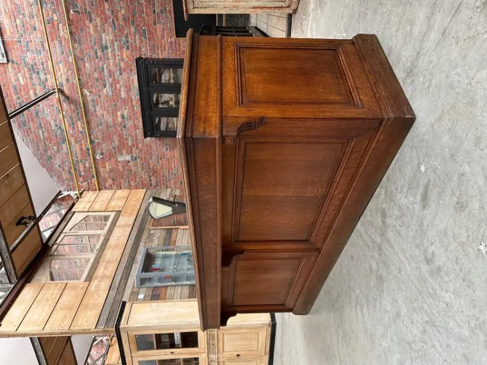 Pamono Early 20th Century Solid Oak Counter Outlet