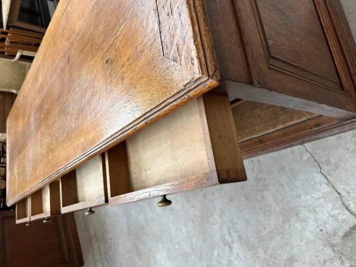 Pamono Early 20th Century Solid Oak Counter Outlet