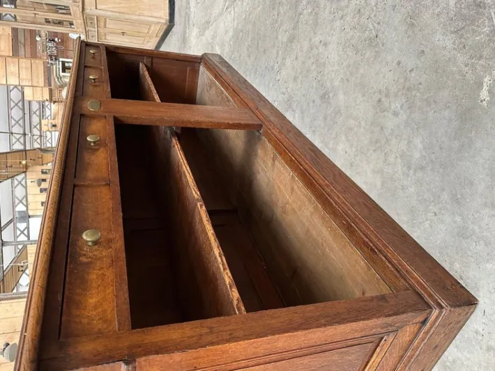 Pamono Early 20th Century Solid Oak Counter Outlet