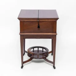 Pamono Edwardian Oak Metamorphic Rise and Fall Cocktail Drinks Cabinet, 1890s Best