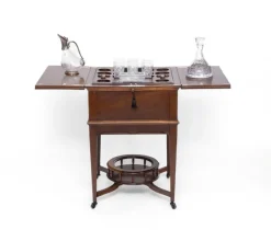 Pamono Edwardian Oak Metamorphic Rise and Fall Cocktail Drinks Cabinet, 1890s Best