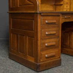 Pamono Edwardian Oak Roll Top Desk