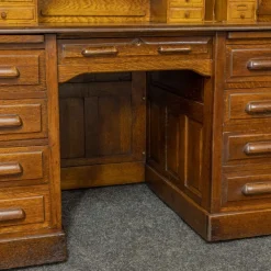 Pamono Edwardian Oak Roll Top Desk
