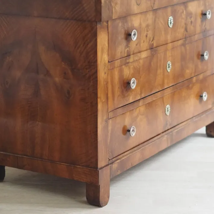 Pamono Empire Biedermeier Chest of Drawers with Marble Best