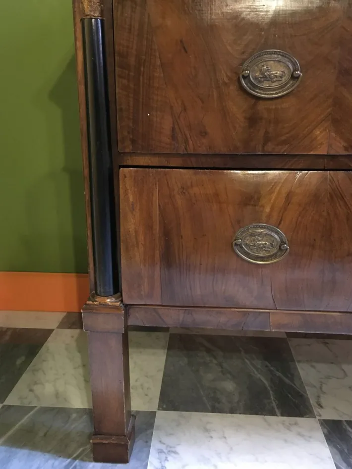 Pamono Empire Chest of Drawers in Walnut with Bronze Details, 18th Century Sale