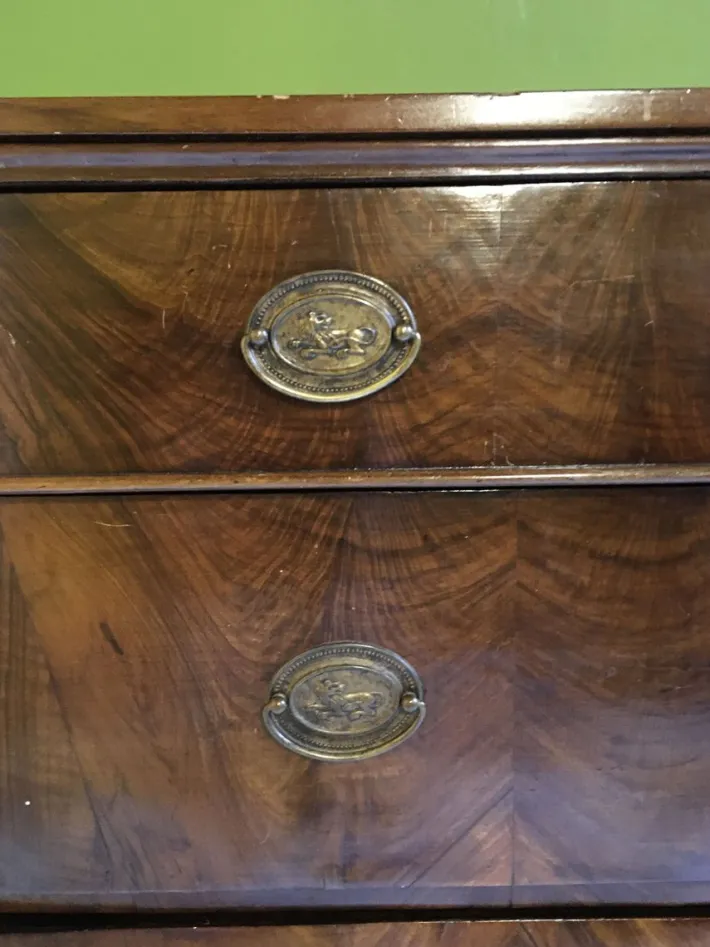 Pamono Empire Chest of Drawers in Walnut with Bronze Details, 18th Century Sale