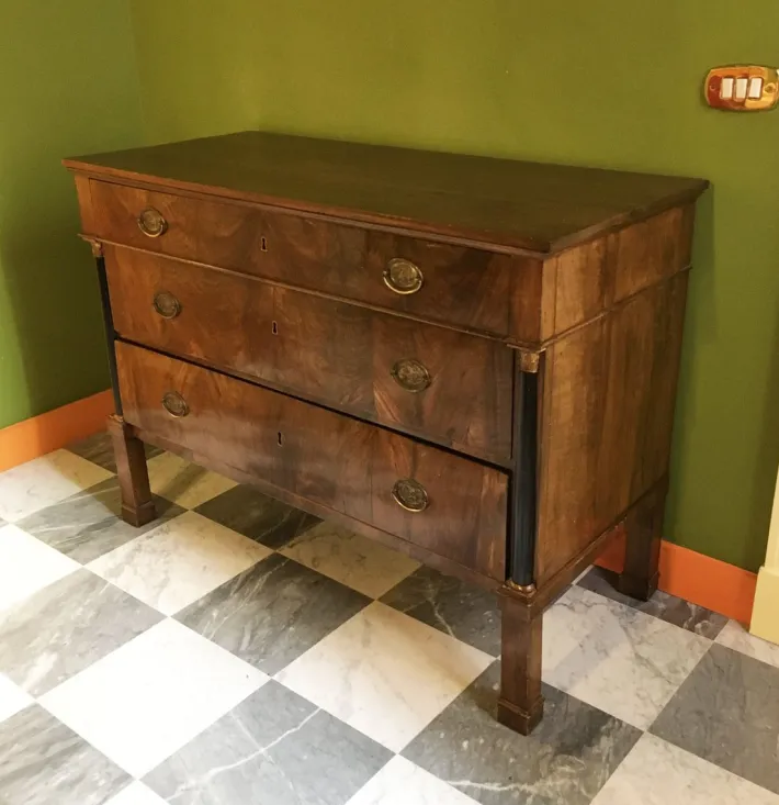 Pamono Empire Chest of Drawers in Walnut with Bronze Details, 18th Century Sale