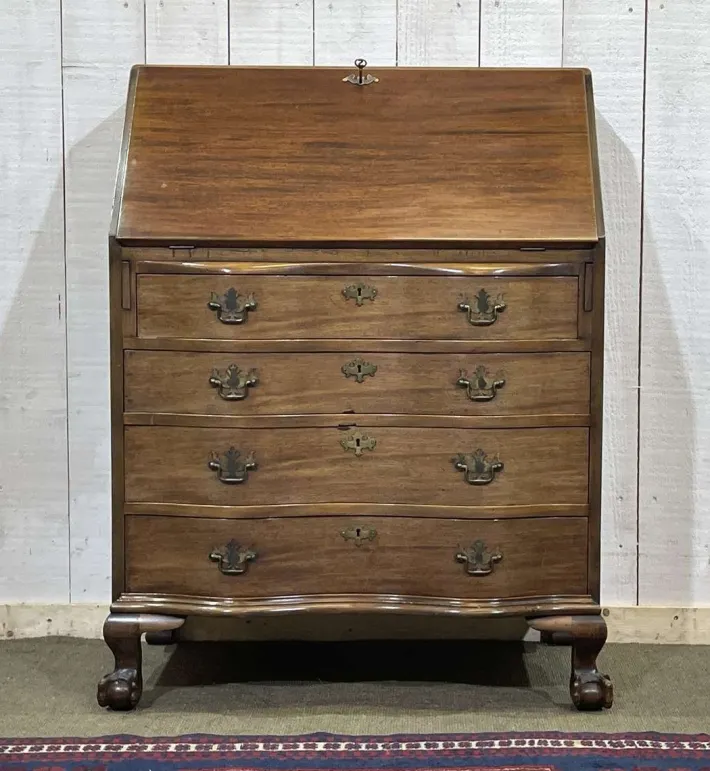 Pamono English Curved Mahogany Back Desk, 1930s Discount