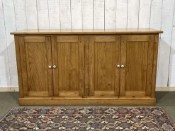 Pamono English 4-Door Fir Sideboard, 1950s Clearance