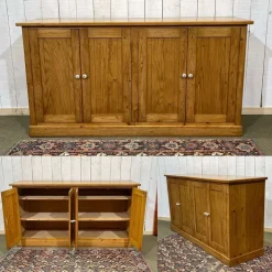 Pamono English 4-Door Fir Sideboard, 1950s Clearance