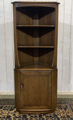 Pamono English Elm Corner Cabinet from Ercol, 1970s