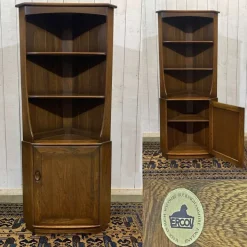 Pamono English Elm Corner Cabinet from Ercol, 1970s