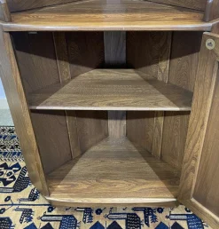 Pamono English Elm Corner Cabinet from Ercol, 1970s