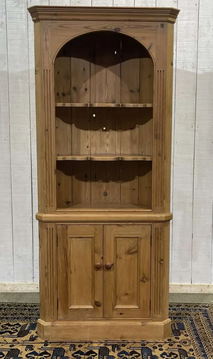 Pamono English Fir Corner Cabinet, 1980s Clearance