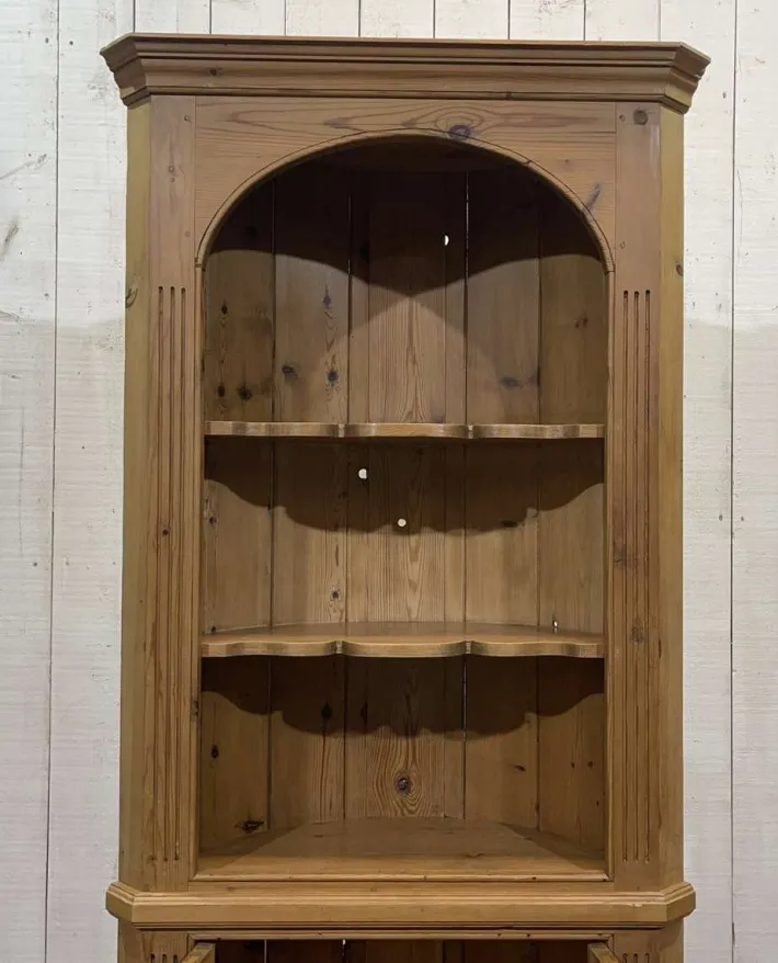 Pamono English Fir Corner Cabinet, 1980s Clearance
